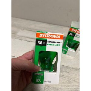 Sylvania transparent green light bulbs 38 watt set of two